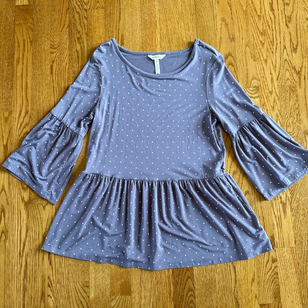 Matilda Jane Women’s Perfect in Purple peplum top- Small